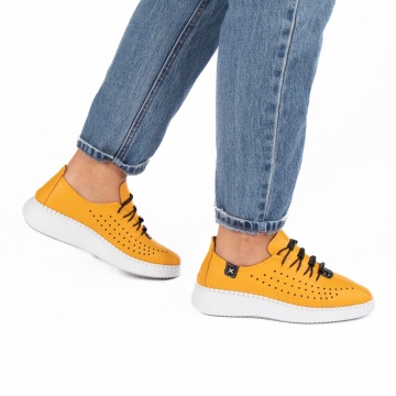 Pantofi dama casual 010 galben - Img 1