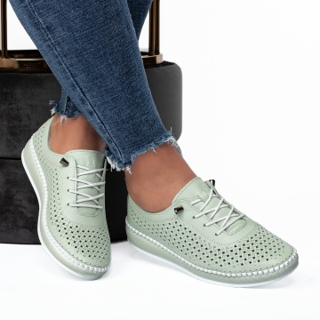 Pantofi dama casual 102 N verde - Img 2