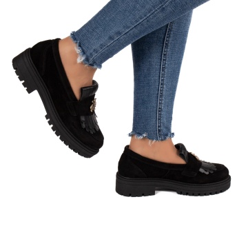 Pantofi dama casual FL negru velur - Img 3