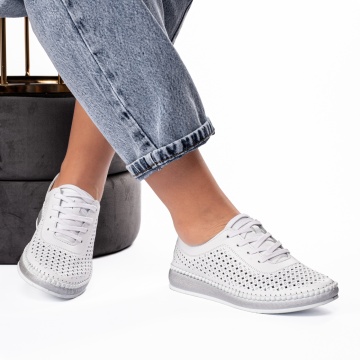 Pantofi dama casual 102 N alb - Img 1