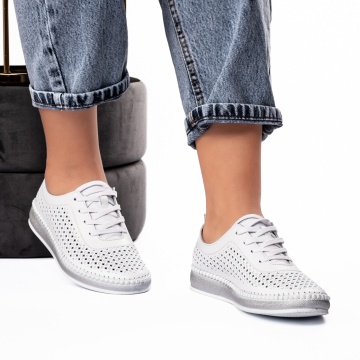 Pantofi dama casual 102 N alb - Img 2