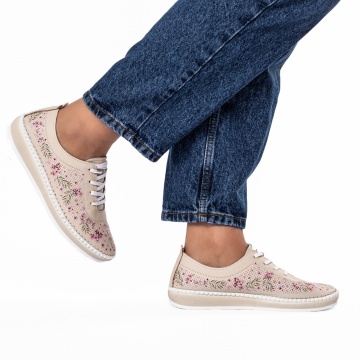 Pantofi dama casual 113 bej - Img 3