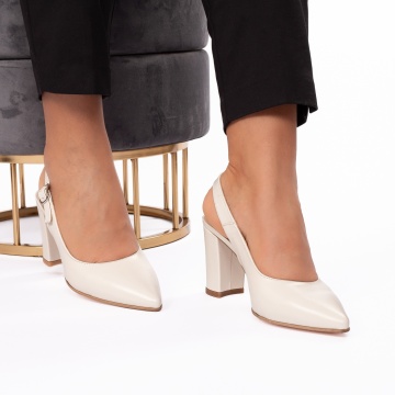 Pantofi dama eleganti 1750 bej - Img 1