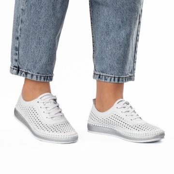 Pantofi dama casual 102 N alb - Img 3