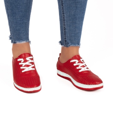 Pantofi dama casual 102 rosu - Img 2