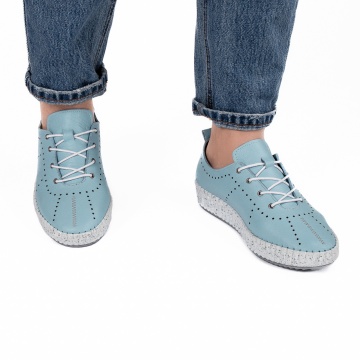 Pantofi dama casual 5014 albastru deschis - Img 2