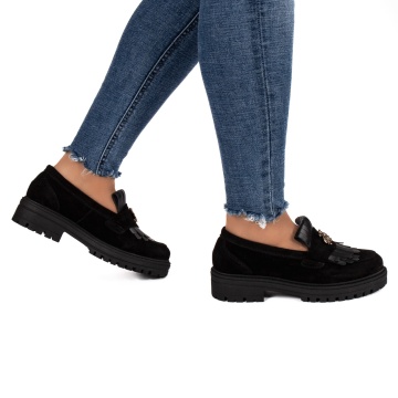 Pantofi dama casual FL negru velur - Img 2