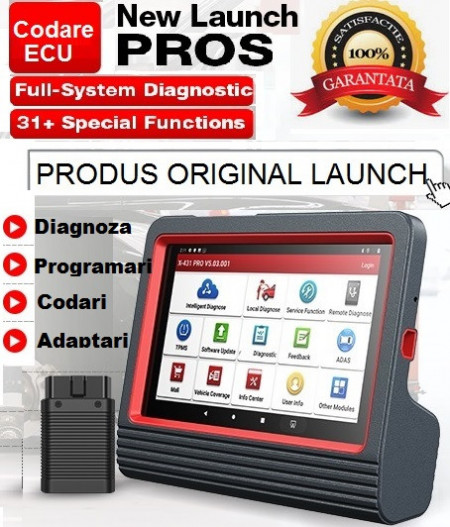 Tester Launch X431 PROS Turisme si Autoutilitare Codare ECU, Programari, Functii Online, model multimarca NOU!