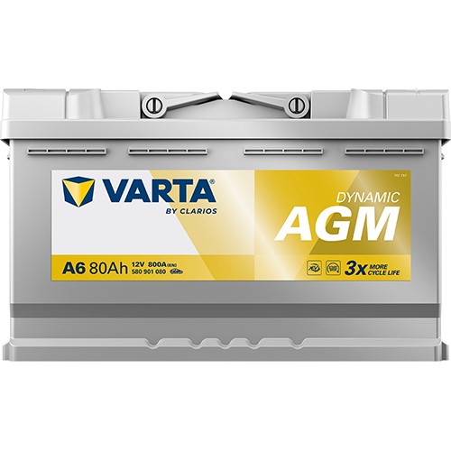 Car battery Varta Dynamic AGM 80Ah 800A A6 580901080