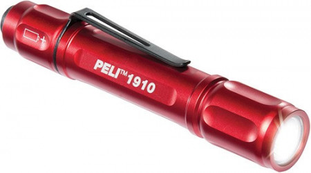 Lanternă din aluminiu Peli SmallLite 1910 tip stilou roșie