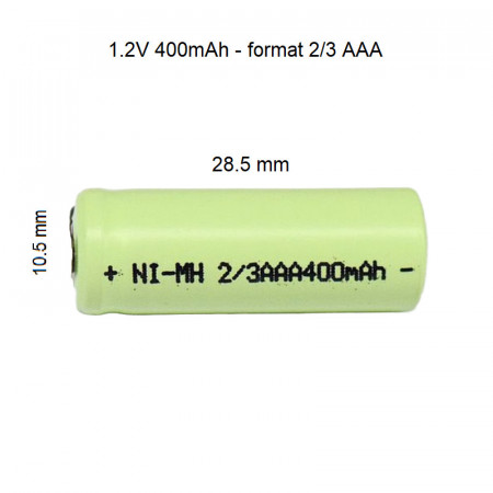 Acumulator 2/3AAA NiMH 1.2V 400mAh