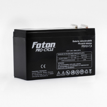Acumulator Foton FS12-7.5 de 12V și 7.5Ah