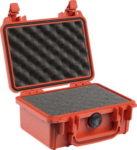 Geanta rigidă plutitoare Peli SmallCase 1120 Orange cu burete Pick N Pluck