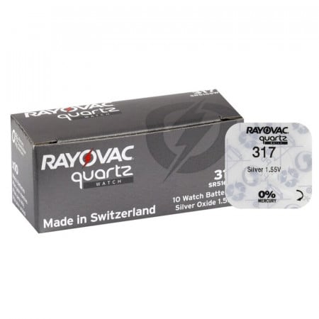 RESIGILAT - set 10 baterii ceas Rayovac 317 (SR516SW) cu oxid Argint