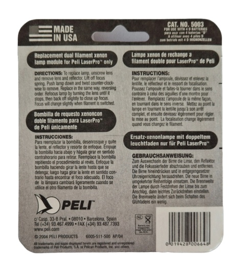 Blister pentru bec de schimb Peli 5003 pentru lanterna Peli LaserPro 4D