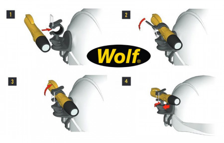 Sisakra szerelhető zseblámpa-rögzítő készlet Wolf M-660 - Img 3