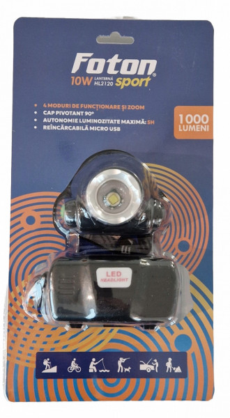 Lanternă frontală Foton Sport HL2120 10W cu Zoom în blister