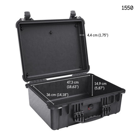 Peli™ MediumCase 1550 Водоустойчив твърд калъф, черен - Img 2