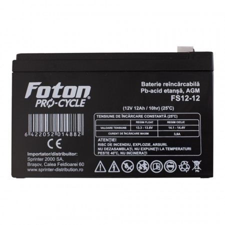 Acumulator staționar Foton FS12-12 de 12V și 12Ah