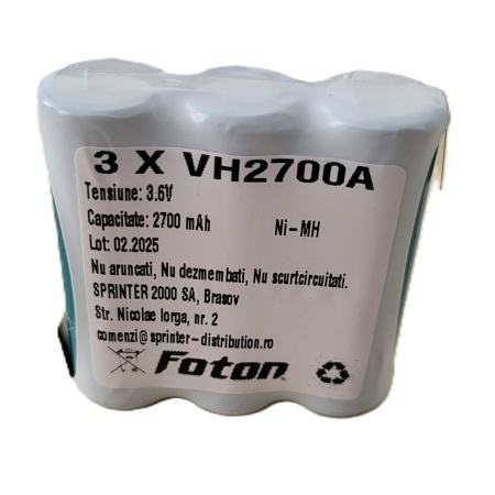 Acumulator 3VH2700A de 3.6V și 2700mAh pentru etilotest