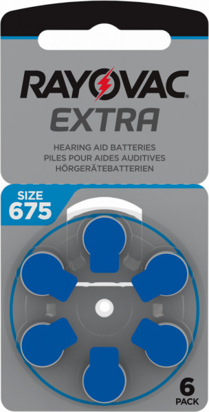 Cutie 60 Baterii auditive Rayovac Extra 675ZA