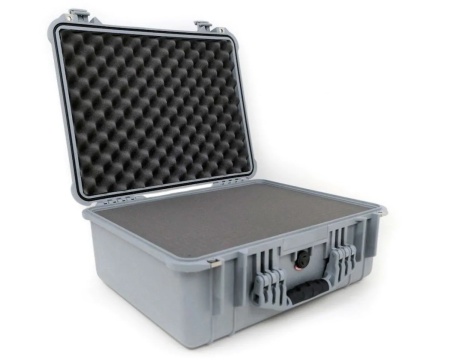Geanta rigida etansa Peli™ MediumCase 1550 Silver cu burete Pick N Pluck