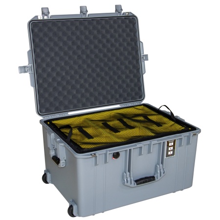 Troler de protectie Peli Air Case 1637 silver cu divider