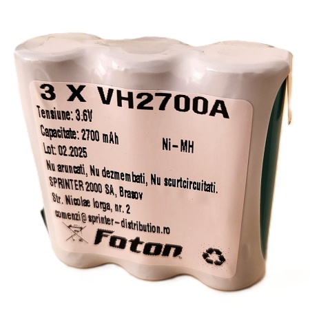 Acumulator 3VH2700A de 3.6V și 2700mAh pentru etilotest