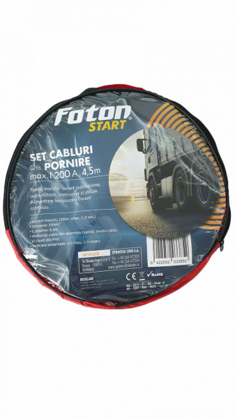 Cabluri profesionale de pornire Foton 1200A 4.5m, în gentuță