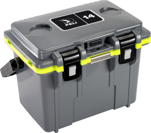 Peli 14QT Personal Cooler - geanta 14 litri, gri/verde deschis