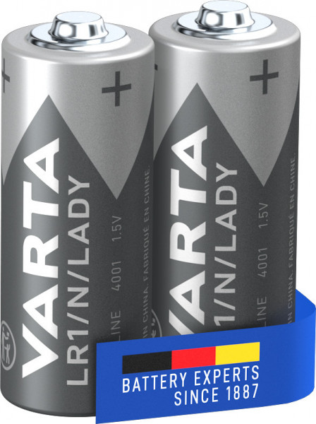 Varta LR1 (N), două baterii alcaline de 1.55 V 800 mAh