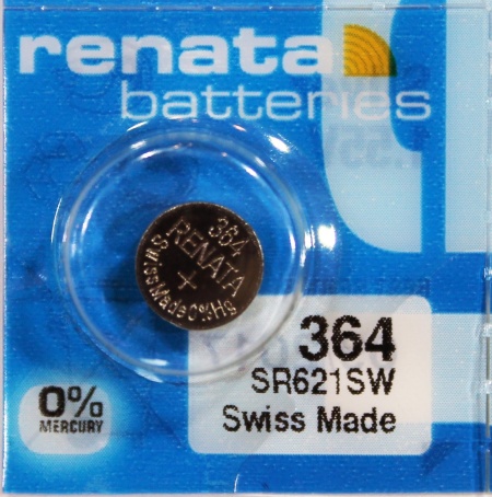 Baterie de ceas Renata 364 / AG1 cu oxid de argint în blister