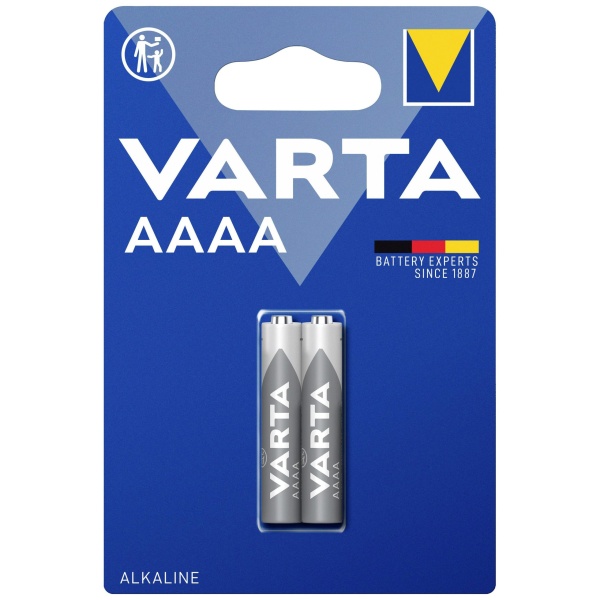 Set 2 x Baterie alcalina Varta AAAA / LR61 de 1.5V 640mAh în blister
