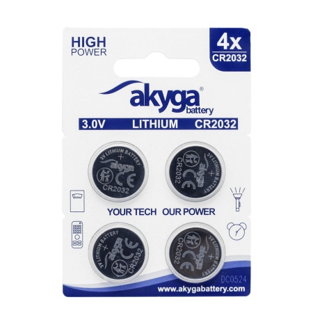 4 db Akyga 3V CR2032 lítium gombelem készlet