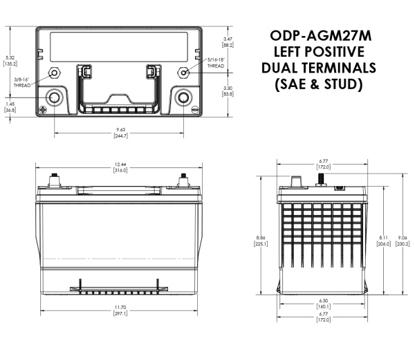 Baterie AGM Odyssey Perfformance Marine ODP-AGM27M 12V 85Ah - Img 7