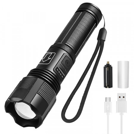 Lanterna Foton Super 0433 USB-C cu zoom, LED 10W