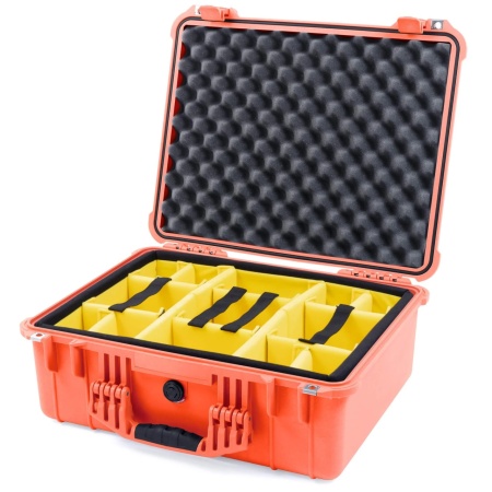 Geanta rigida etansa Peli™ MediumCase 1550 Orange cu divider