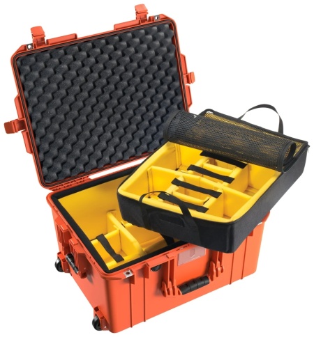 Troler de protectie Peli 1607 Air Case (orange) cu divider