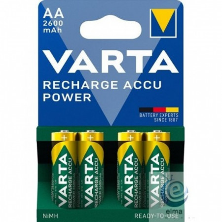 Set de 4 acumulatori AA Varta 5716 de 1.2V și 2600mAh