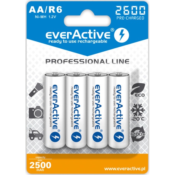 Set 4 Acumulatori everActive AA 1.2V 2600mAh RTU