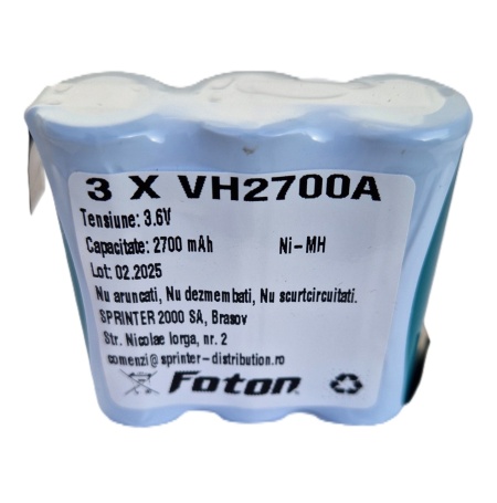 Acumulator 3VH2700A de 3.6V și 2700mAh pentru etilotest