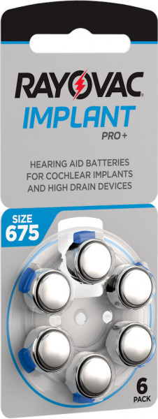 Baterii auditive 675CP Rayovac Implant Pro+