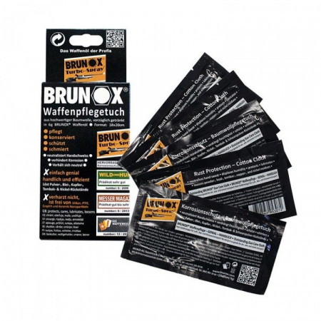 Brunox Gun Care Cloth - pachet de 5 șervețele pentru curățat arme.