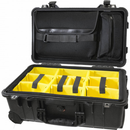 Troler rigid foto Peli Studio Case 1510SC cu divider galben
