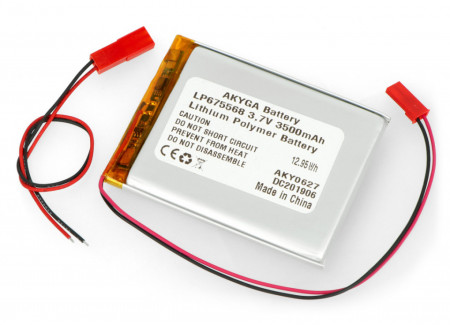 Li-polimer akkumulátor LP675568 3,7 V 3500 mAh
