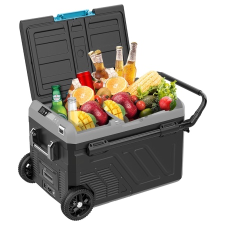 Frigider auto smart Foton 40L-B2W dual zone -20°C 12/24/220V umplut cu alimente.