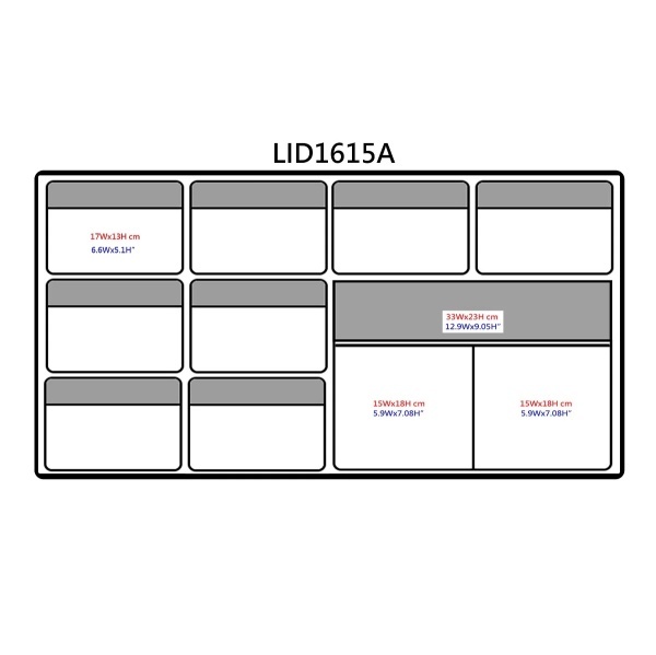Schiță la organizator LID1615A (laptop 13'') compatibil cu Peli 1615