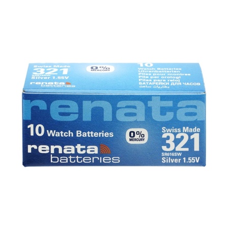 Cutie cu set de 10 baterii de ceas Renata 321 SR616SW cu Oxid de Argint