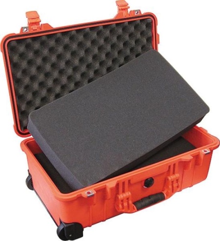 Troler rigid 2 in 1 Peli Carry-On Case 1510 Orange cu burete Pick N Pluck