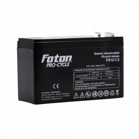 Acumulator Foton FS12-7.5 de 12V și 7.5Ah